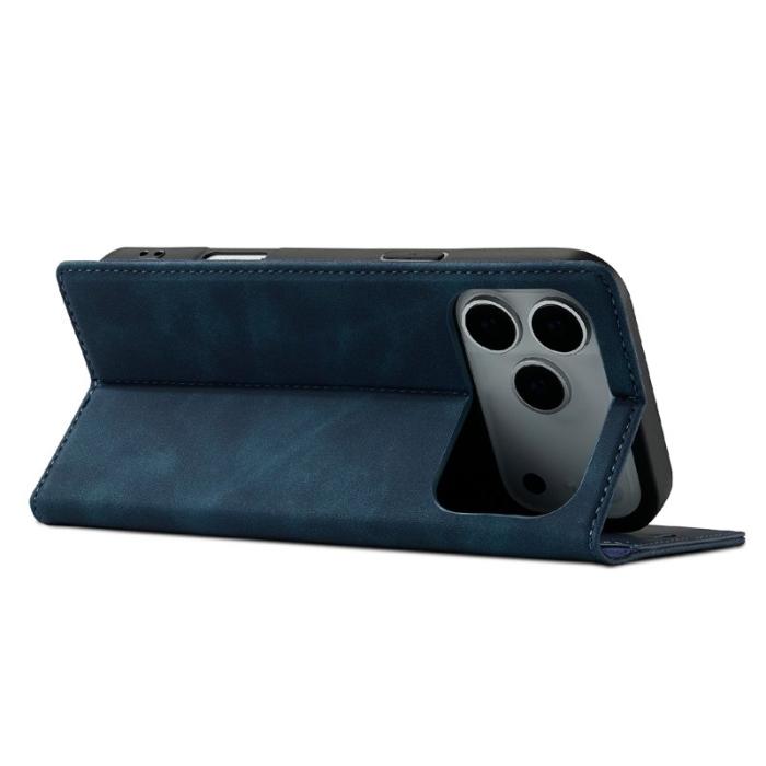 LC.imeeke - LC.IMEEKE iPhone 17 Pro Max Fodral Wallet Mikrofiberläder - Blå