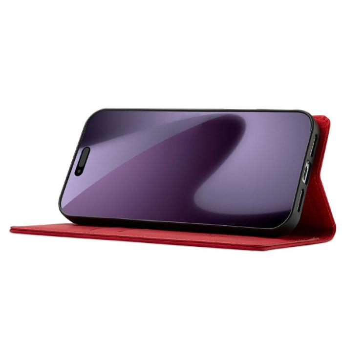 LC.imeeke - LC.IMEEKE iPhone 17 Pro Max Fodral Wallet Mikrofiberläder - Röd