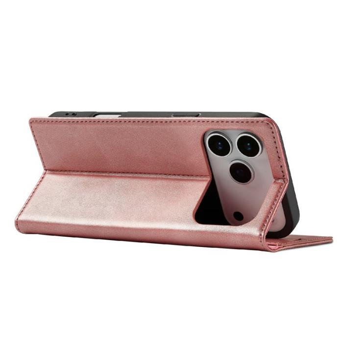 LC.imeeke - LC.IMEEKE iPhone 17 Pro Max Fodral Wallet Mikrofiberläder - Roséguld