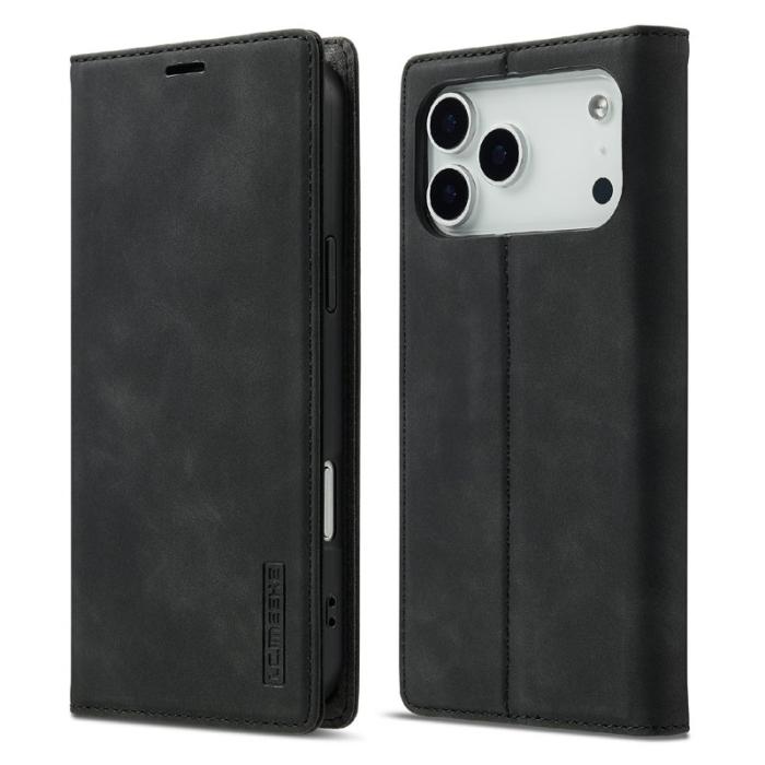 LC.imeeke - LC.IMEEKE iPhone 17 Pro Max Fodral Wallet Mikrofiberläder - Svart
