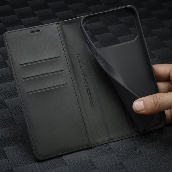 LC.imeeke - LC.IMEEKE iPhone 17 Pro Max Wallet Fodral Äkta läder - Vit