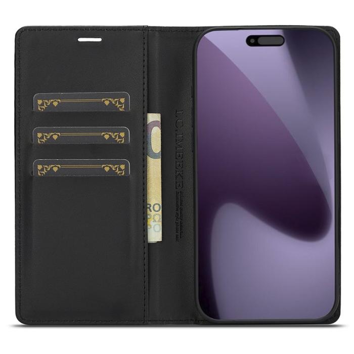 LC.imeeke - LC.IMEEKE iPhone 17 Pro Wallet Fodral Äkta läder - Vit