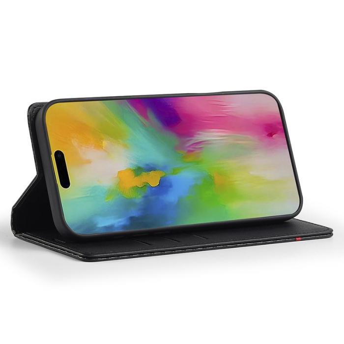 LC.imeeke - LC.IMEEKE iPhone 17 Wallet Fodral Äkta läder - Svart