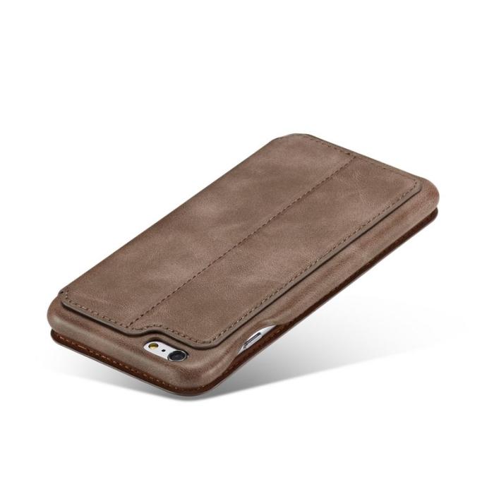 LC.imeeke - LC.IMEEKE iPhone 6s/6 Skal Äkta läder - Kaffe