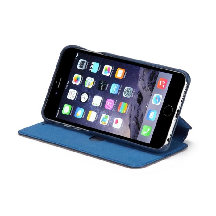 LC.imeeke - LC.IMEEKE iPhone 6s/6 Skal Retro Stil Äkta Läder - Blå