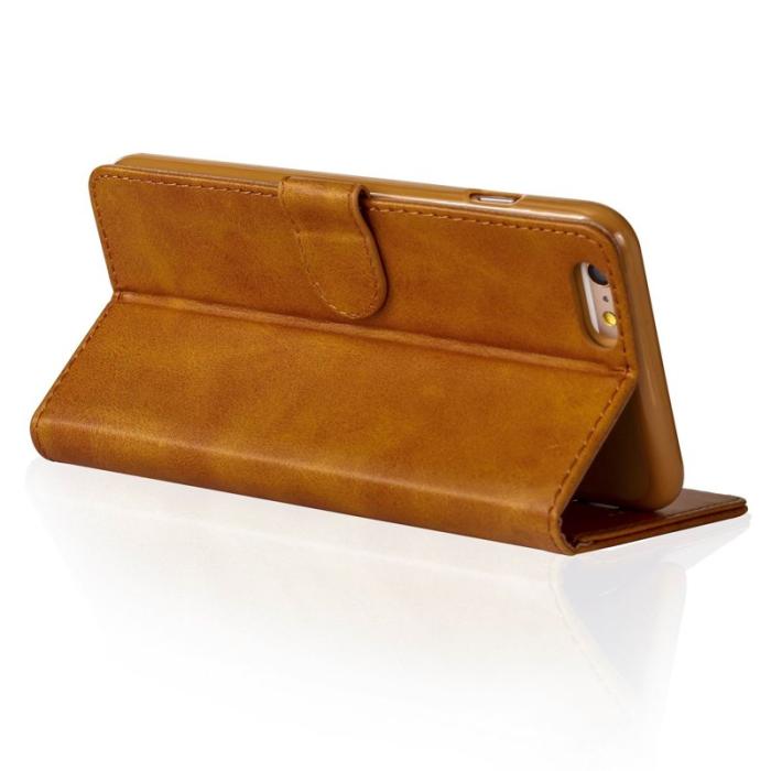 LC.imeeke - LC.IMEEKE iPhone 6s Fodral i Texturerat PU Läder - Ljusbrun