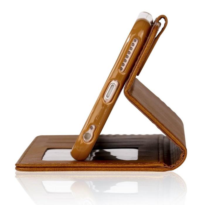 LC.imeeke - LC.IMEEKE iPhone 6s Fodral i Texturerat PU Läder - Ljusbrun