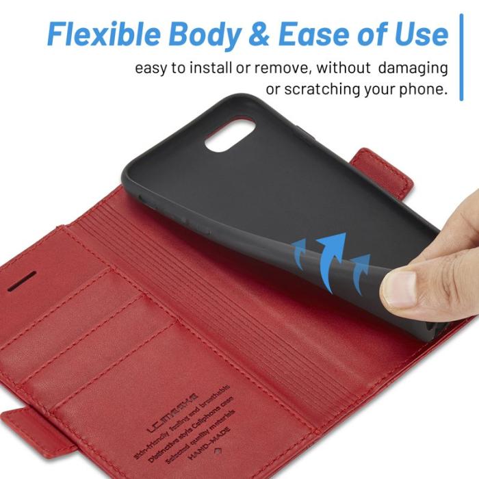 LC.imeeke - LC.IMEEKE iPhone 7/8/SE (2020/2022) Fodral - PU Läder - Röd