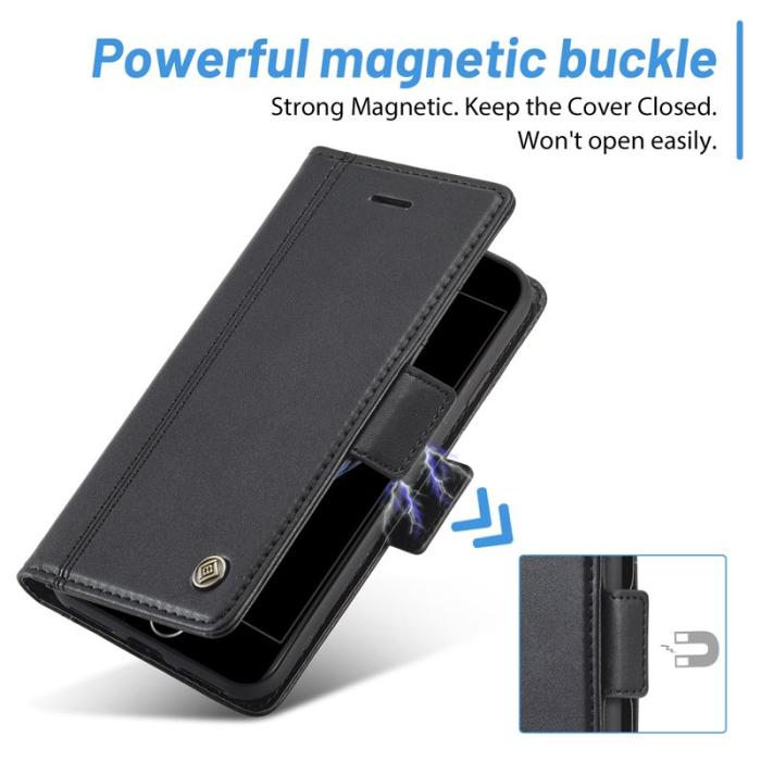 LC.imeeke - LC.IMEEKE iPhone 7/8/SE (2020/2022) Fodral PU Läder - Svart