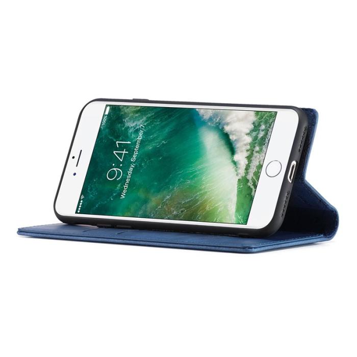 LC.imeeke - LC.IMEEKE iPhone 7/8/SE (2020)/SE (2022) Skal Äkta läder - Blå