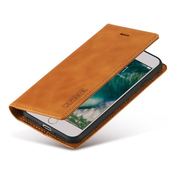 LC.imeeke - LC.IMEEKE iPhone 7/8/SE (2020)/SE (2022) Skal Äkta läder - Brun