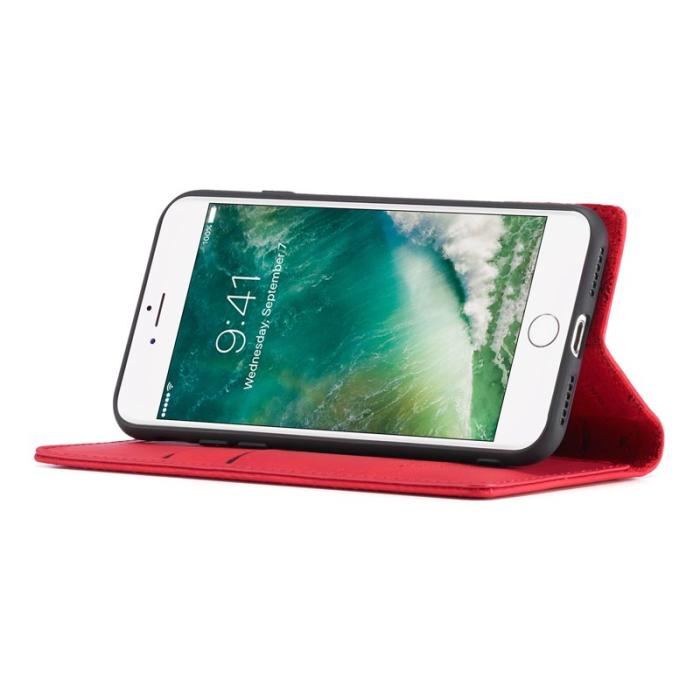 LC.imeeke - LC.IMEEKE iPhone 7/8/SE (2020)/SE (2022) Skal Äkta läder - Röd