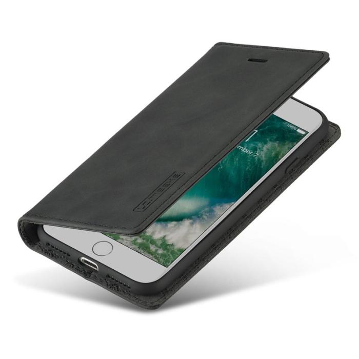 LC.imeeke - LC.IMEEKE iPhone 7/8/SE (2020)/SE (2022) Skal Äkta läder - Svart