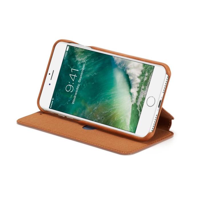 LC.imeeke - LC.IMEEKE iPhone 8 Plus/7 Plus Fodral Äkta läder - Brun