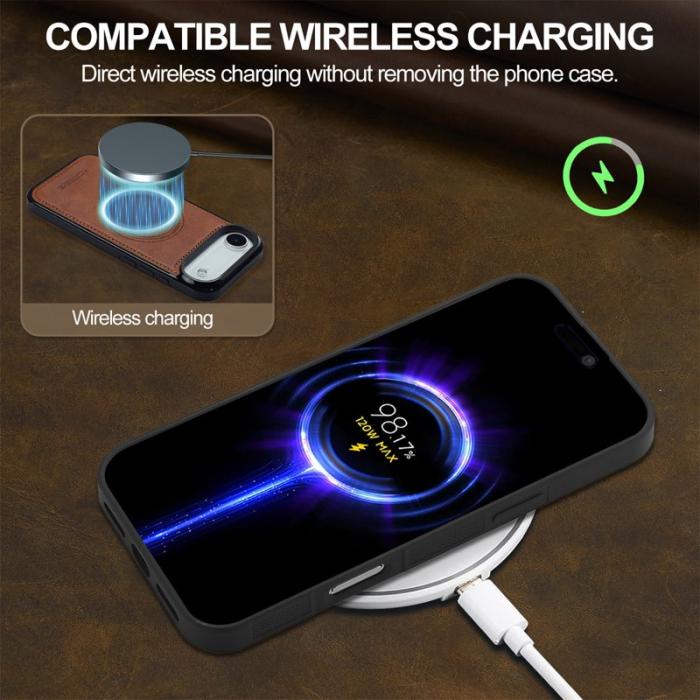 LC.imeeke - LC.IMEEKE iPhone Air Fodral Äkta läder - Brun