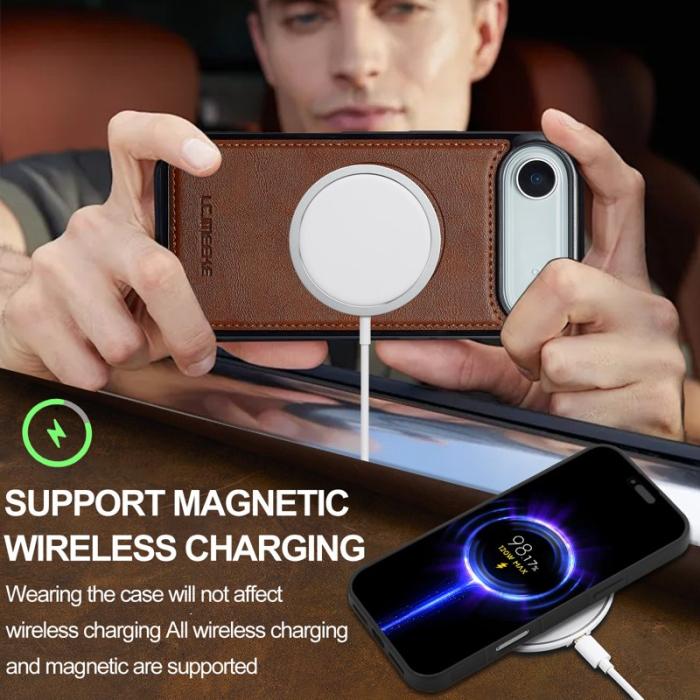 LC.imeeke - LC.IMEEKE iPhone Air Fodral Äkta läder - Brun