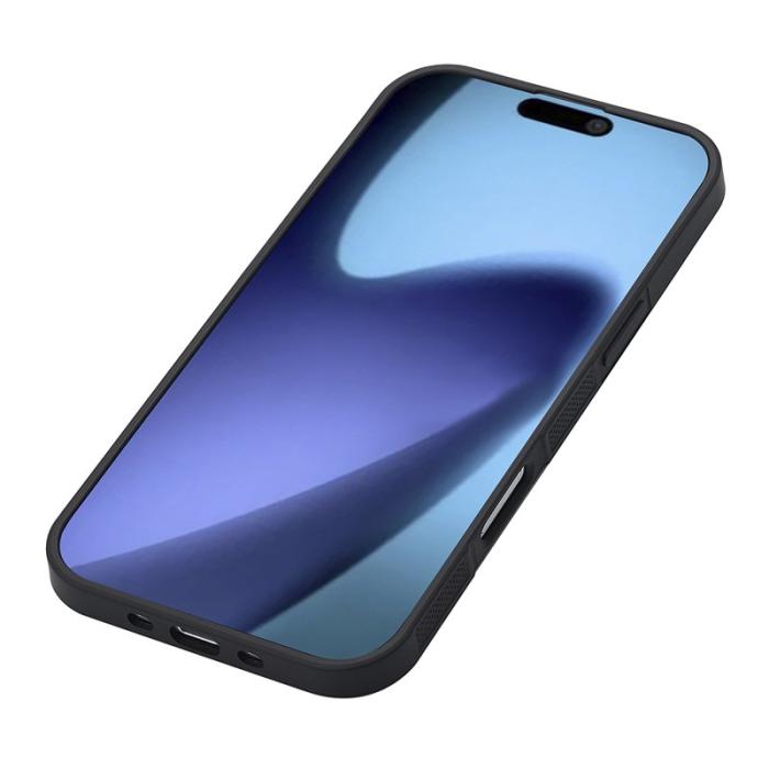 LC.imeeke - LC.IMEEKE iPhone Air Fodral Äkta läder - Carbon Fiber - Svart