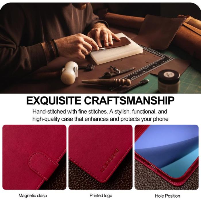 LC.imeeke - LC.IMEEKE iPhone Air Fodral Äkta läder - Rose