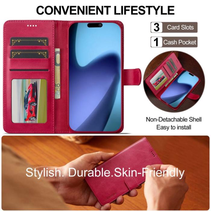 LC.imeeke - LC.IMEEKE iPhone Air Fodral Äkta läder - Rose