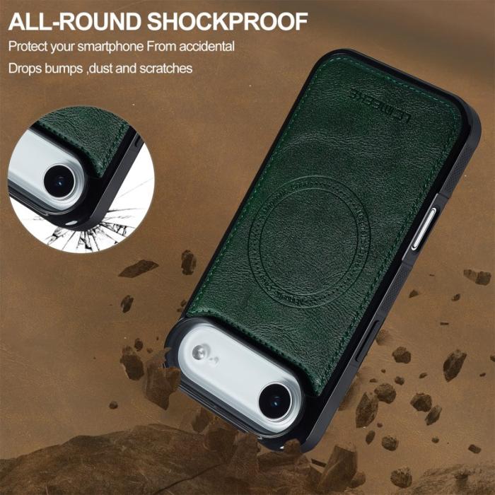 LC.imeeke - LC.IMEEKE iPhone Air Fodral Äkta läder + TPU - Grön