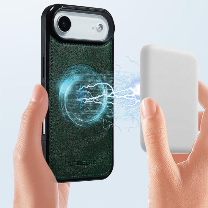 LC.imeeke - LC.IMEEKE iPhone Air Fodral Äkta läder + TPU - Grön