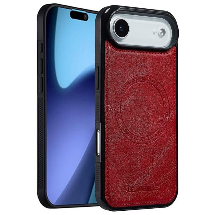 LC.imeeke - LC.IMEEKE iPhone Air Fodral Äkta läder + TPU - Röd