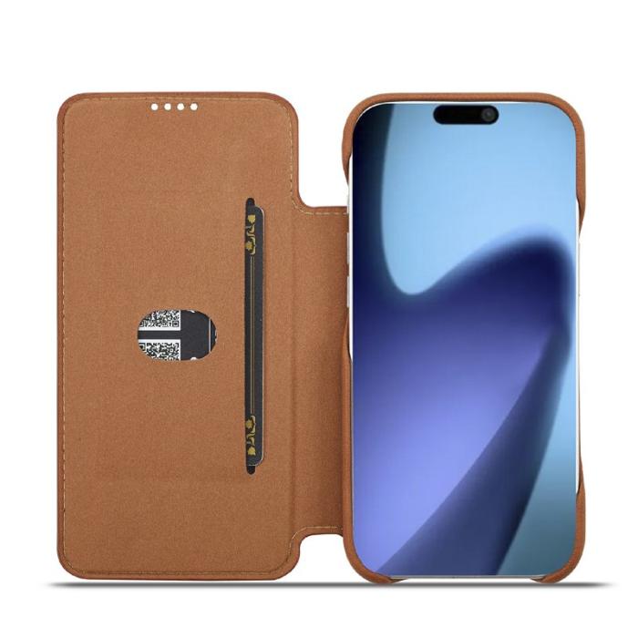 LC.imeeke - LC.IMEEKE iPhone Air Fodral Card Holder Äkta läder - Brun