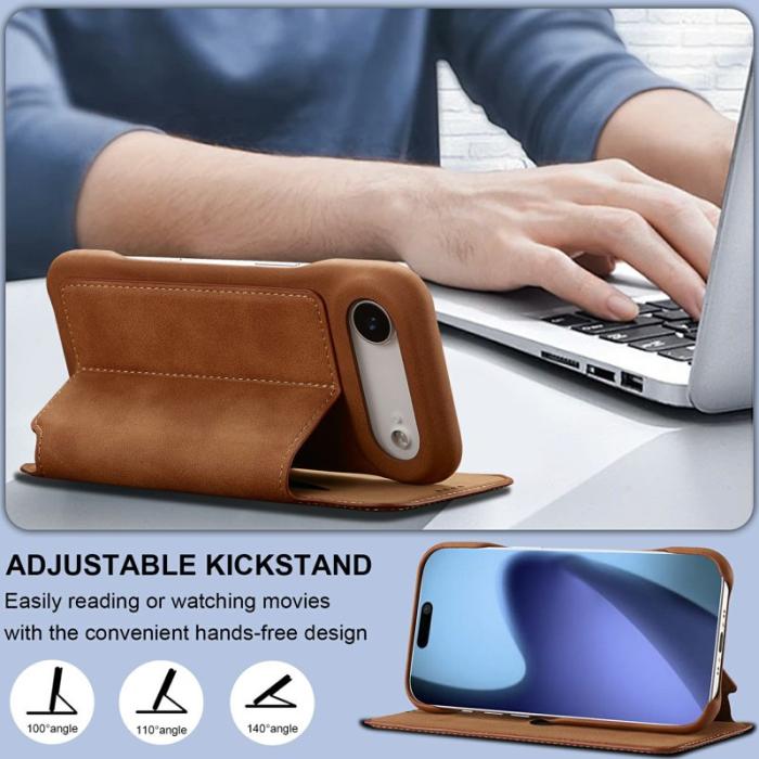 LC.imeeke - LC.IMEEKE iPhone Air Fodral Card Holder Äkta läder - Brun