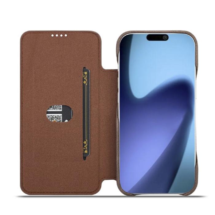 LC.imeeke - LC.IMEEKE iPhone Air Fodral Card Holder Äkta läder - Kaffe