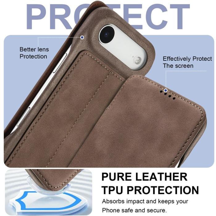 LC.imeeke - LC.IMEEKE iPhone Air Fodral Card Holder Äkta läder - Kaffe