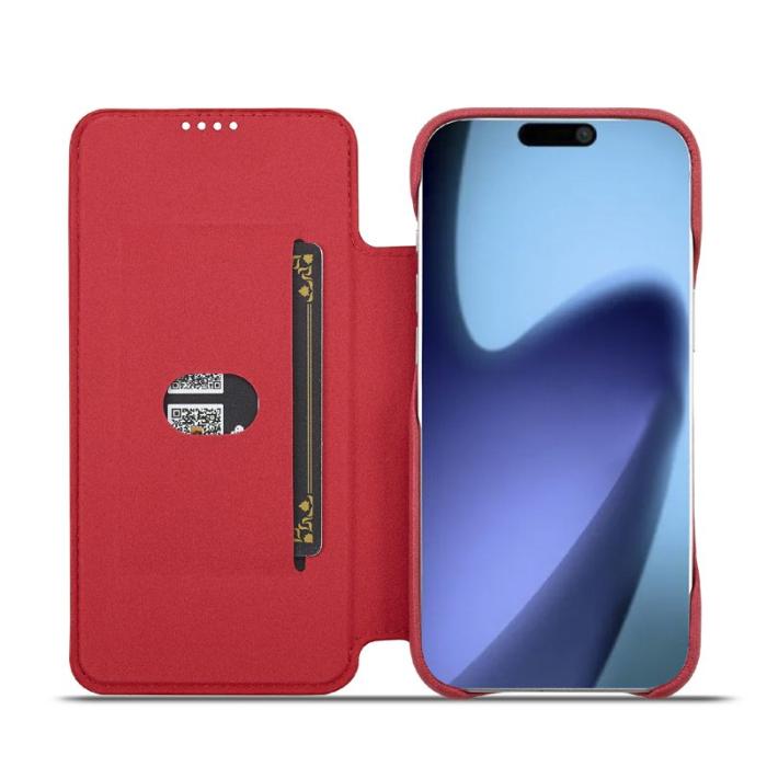 LC.imeeke - LC.IMEEKE iPhone Air Fodral Card Holder Äkta läder - Röd