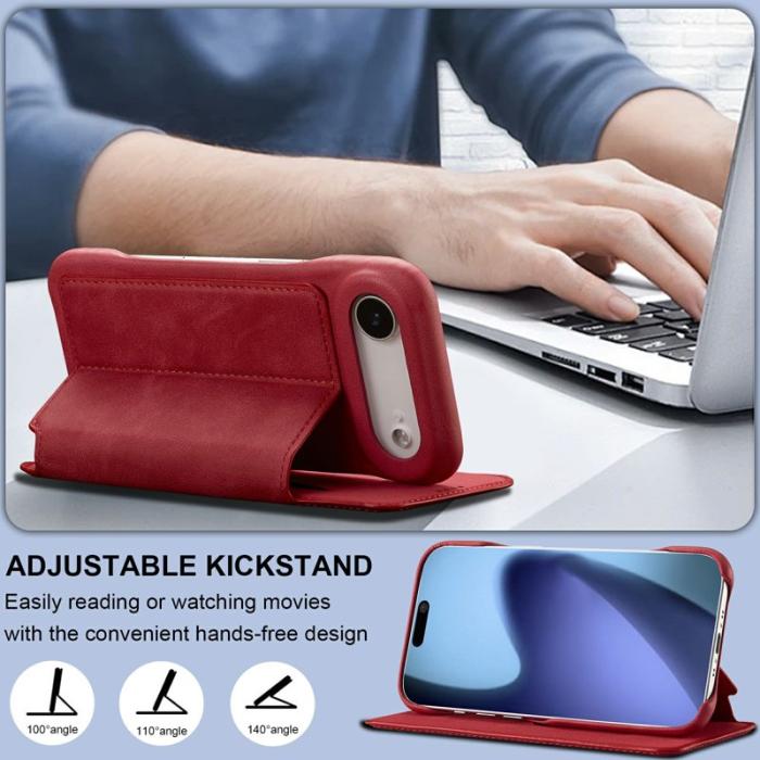 LC.imeeke - LC.IMEEKE iPhone Air Fodral Card Holder Äkta läder - Röd