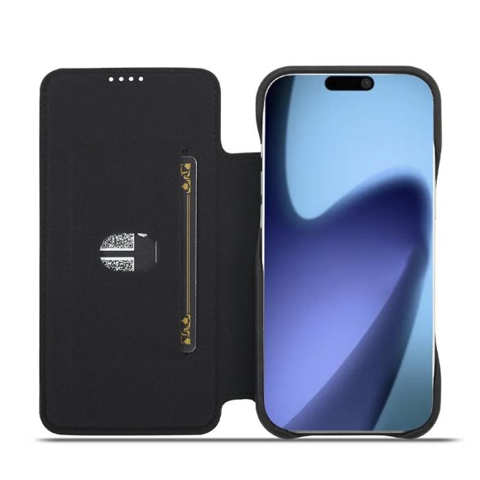 LC.imeeke - LC.IMEEKE iPhone Air Fodral Card Holder Äkta läder - Svart