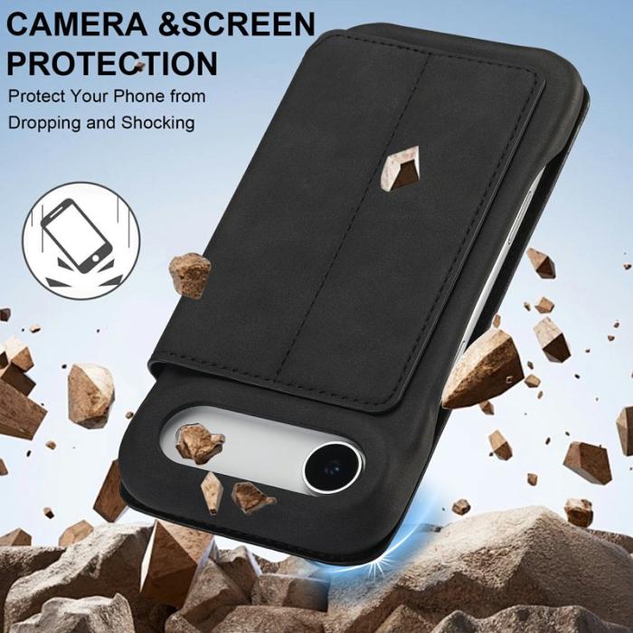 LC.imeeke - LC.IMEEKE iPhone Air Fodral Card Holder Äkta läder - Svart