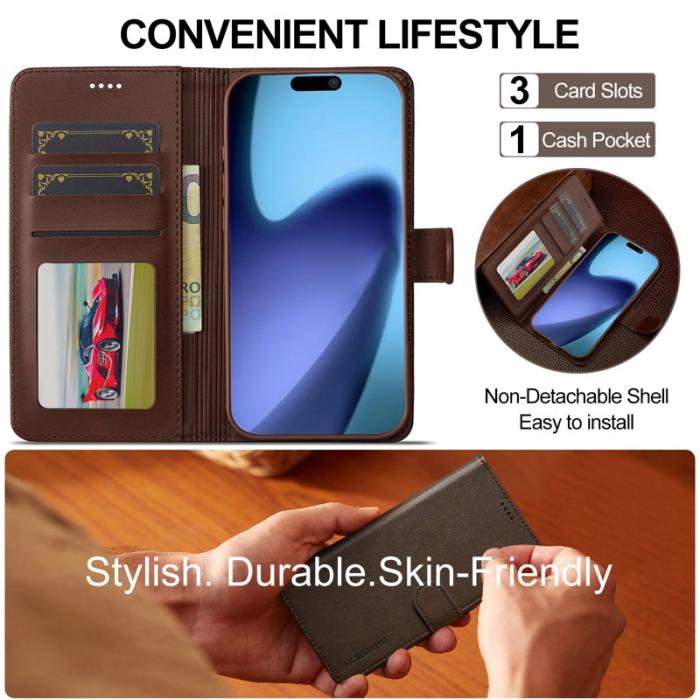 LC.imeeke - LC.IMEEKE iPhone Air Fodral PU Läder - Brun