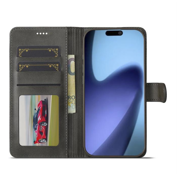 LC.imeeke - LC.IMEEKE iPhone Air Fodral PU Läder - Grå