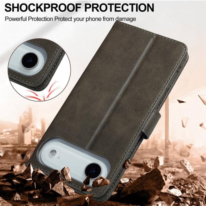 LC.imeeke - LC.IMEEKE iPhone Air Fodral PU Läder - Grå