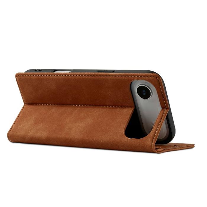 LC.imeeke - LC.IMEEKE iPhone Air Fodral Wallet Mikrofiberläder - Brun