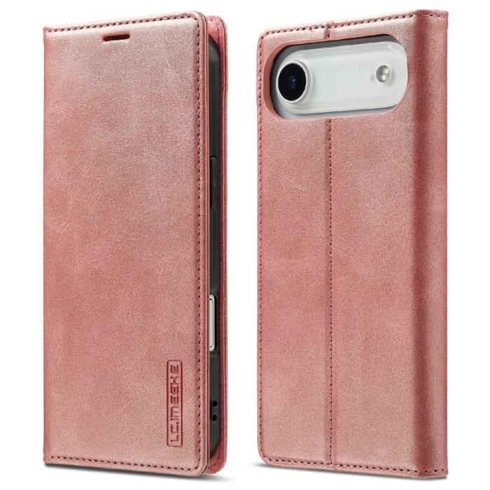 LC.imeeke - LC.IMEEKE iPhone Air Fodral Wallet Mikrofiberläder - Roséguld