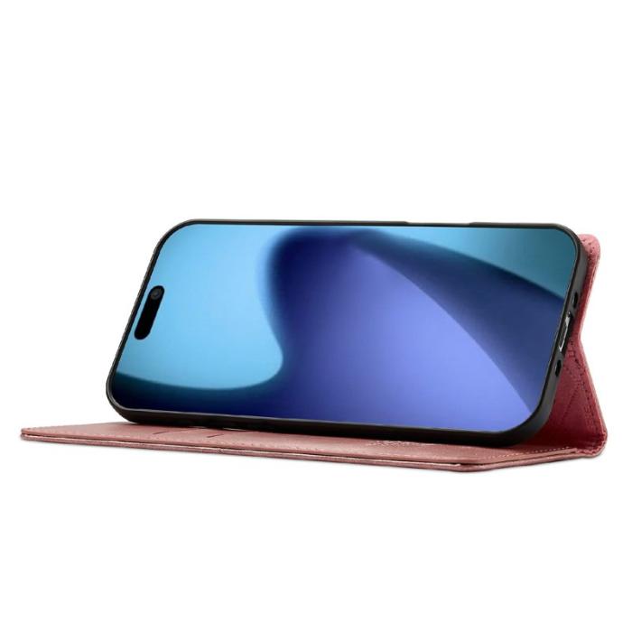 LC.imeeke - LC.IMEEKE iPhone Air Fodral Wallet Mikrofiberläder - Roséguld