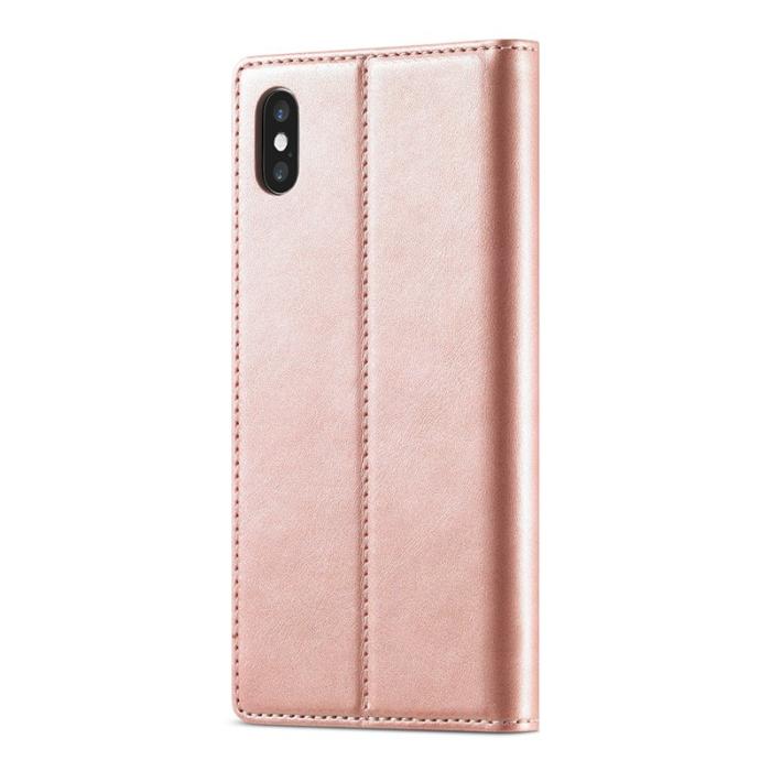 LC.imeeke - LC.IMEEKE iPhone X/XS Skal Äkta Läder - Rose Gold