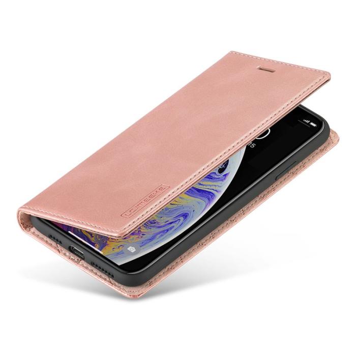 LC.imeeke - LC.IMEEKE iPhone X/XS Skal Äkta Läder - Rose Gold