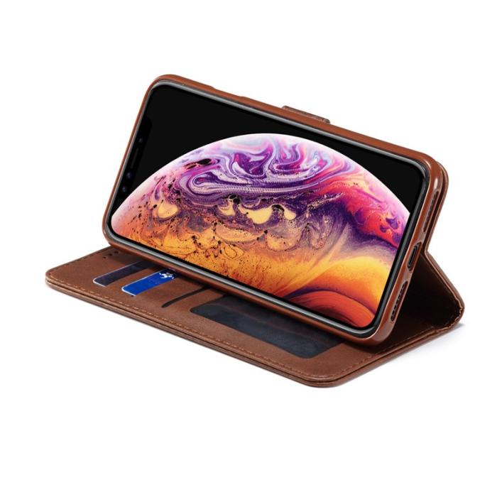 LC.imeeke - LC.IMEEKE iPhone XR Fodral i Äkta läder - Kaffe