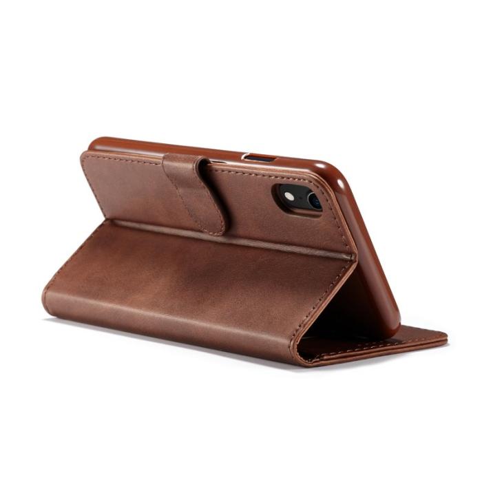 LC.imeeke - LC.IMEEKE iPhone XR Fodral i Äkta läder - Kaffe