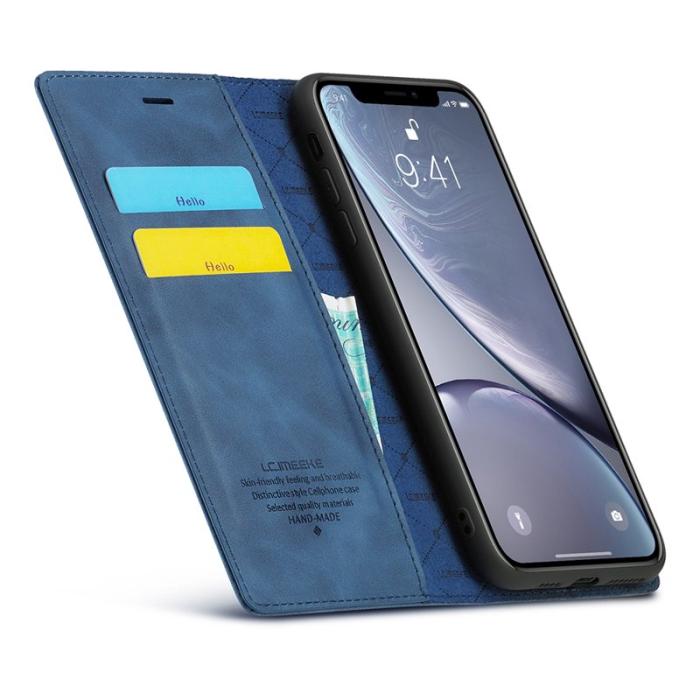 LC.imeeke - LC.IMEEKE iPhone XR Skal i TPU och PU Läder - Blå