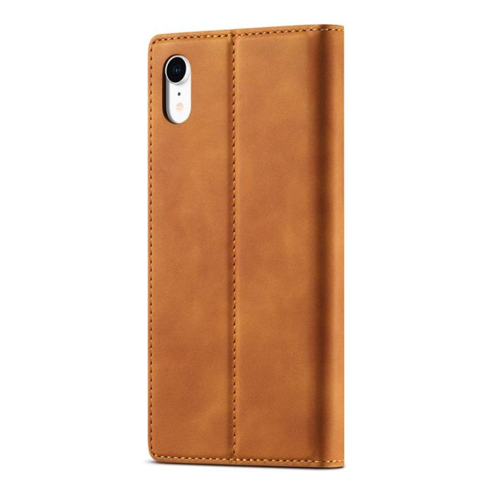 LC.imeeke - LC.IMEEKE iPhone XR Skal i TPU och PU-läder - Brun