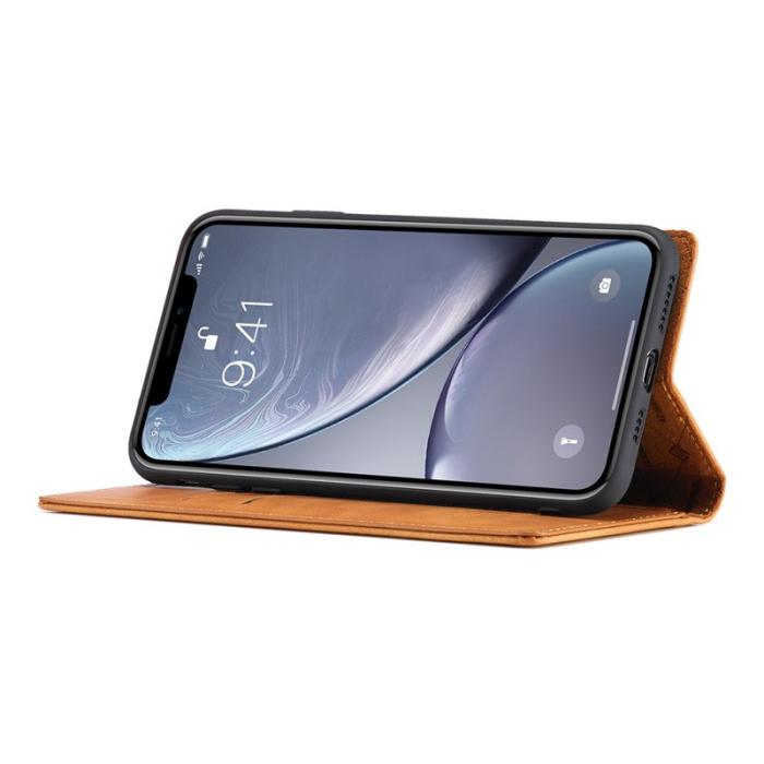 LC.imeeke - LC.IMEEKE iPhone XR Skal i TPU och PU-läder - Brun