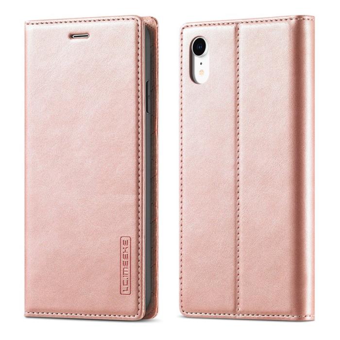 LC.imeeke - LC.IMEEKE iPhone XR Skal i TPU och PU Läder - Roséguld
