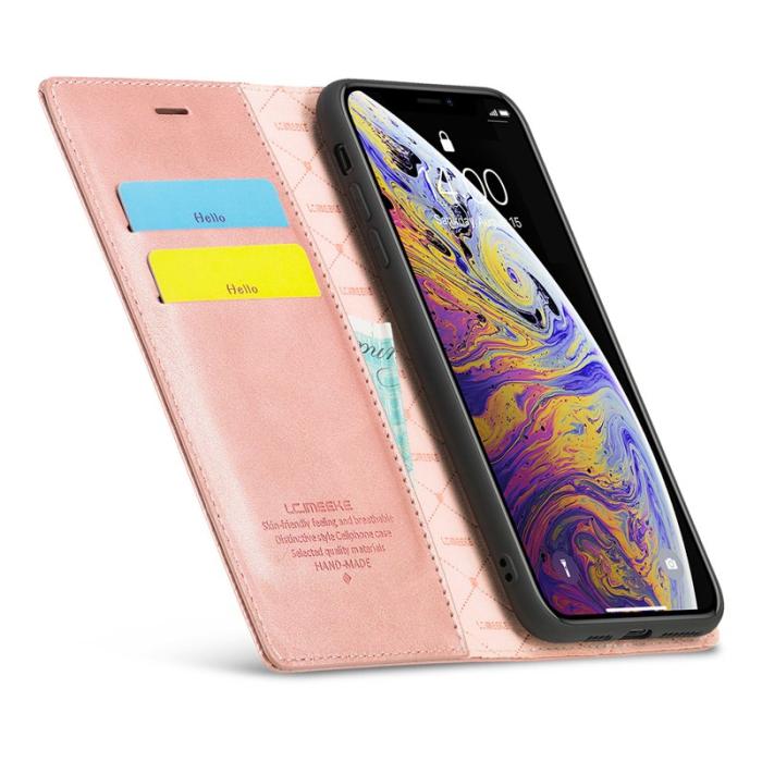 LC.imeeke - LC.IMEEKE iPhone XS Max Skal Äkta läder - Rose Gold