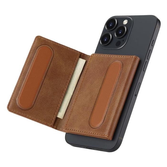 LC.imeeke - LC.IMEEKE Kickstand Fodral för telefon - PU Läder - Brun